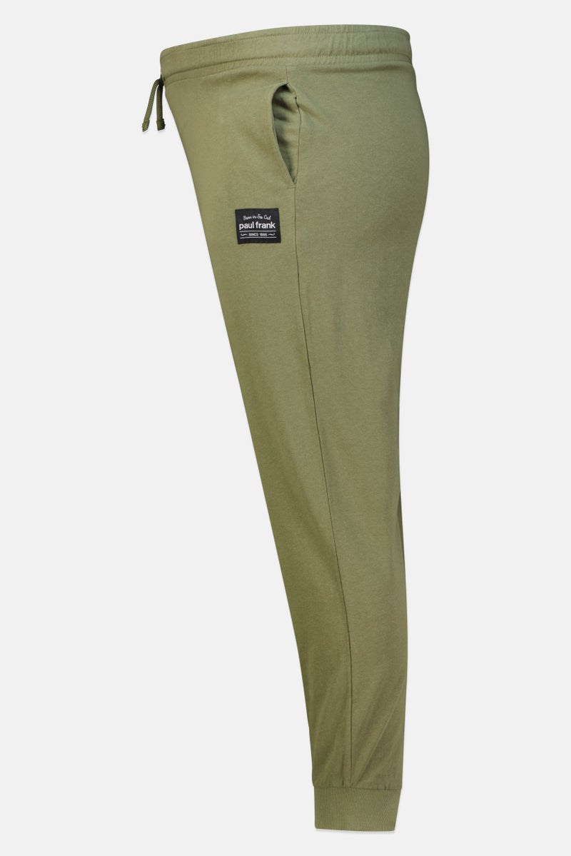 Paul Frank Men Regular Fit Brand Logo Sweatpants, Olive - Image 4